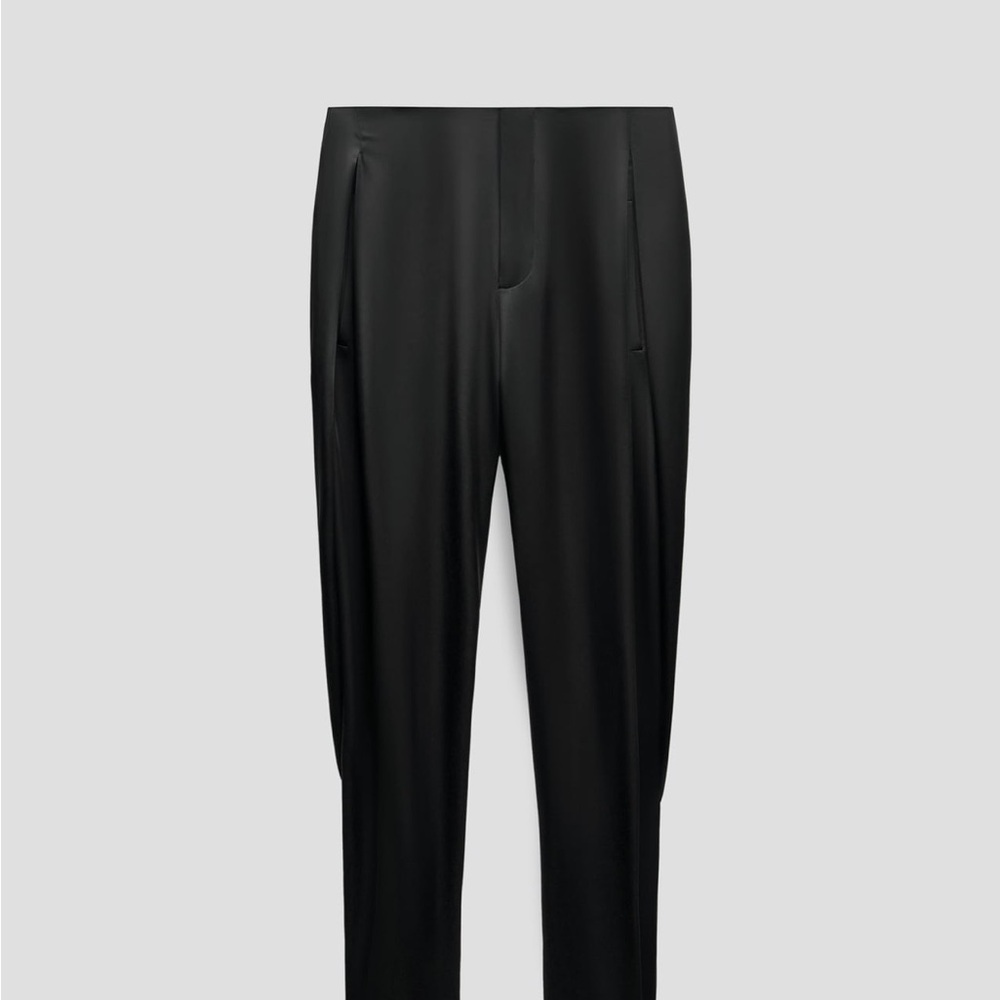 Elegant Black Satin Women’s Pants